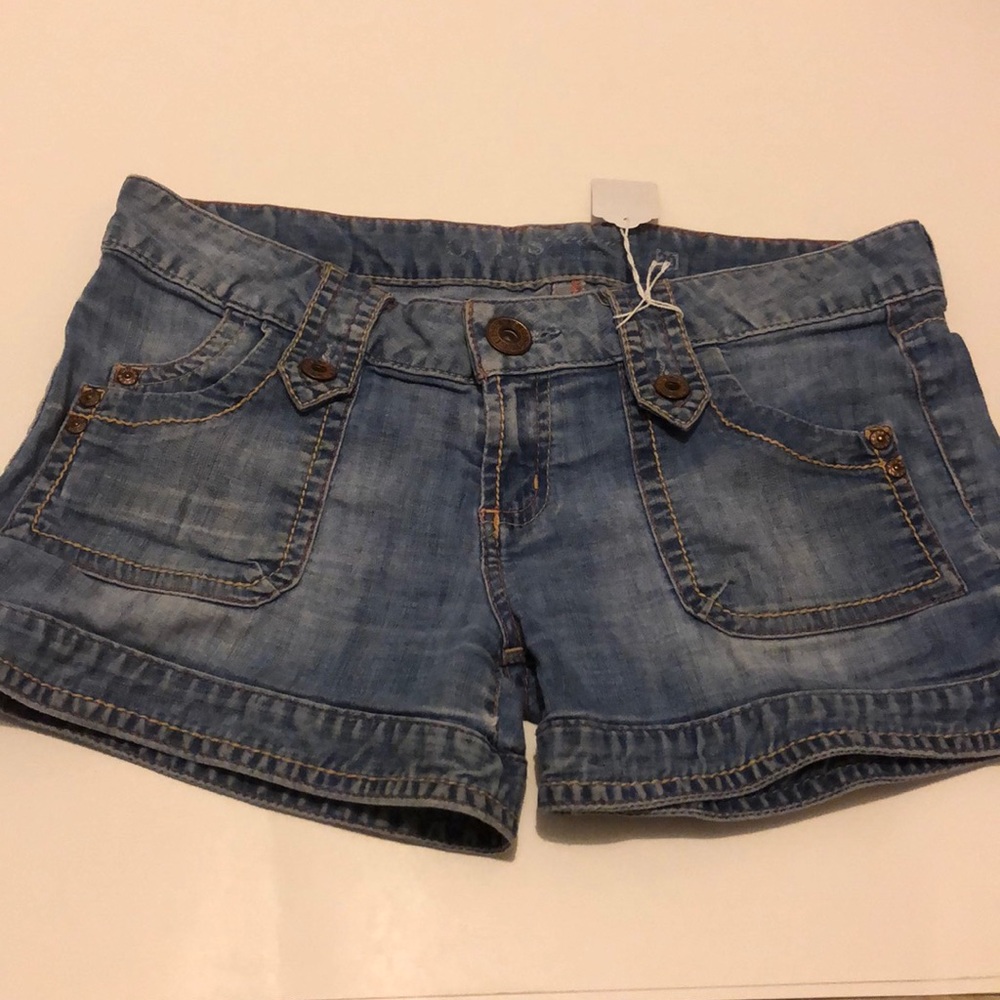 Light blue jean shorts